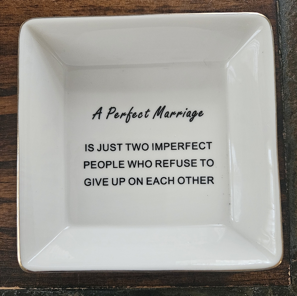 White and Gold Ceramic Dish